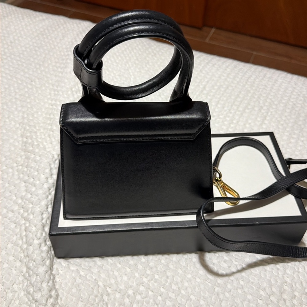 Jacquemus Black Mini Bag with Gold Accents - Picture 2 of 3